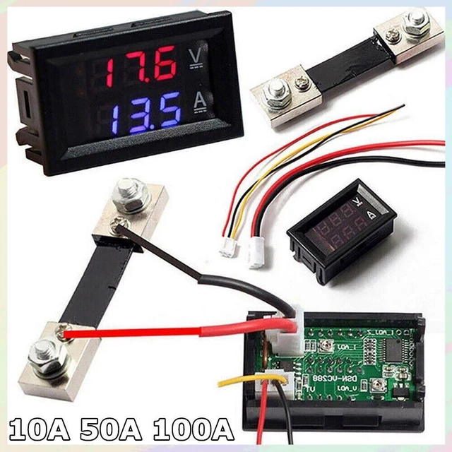 10/50/100A Voltmeter Ammeter LED Dual Digital Volt Amp  Meter Test Tester Gauge'