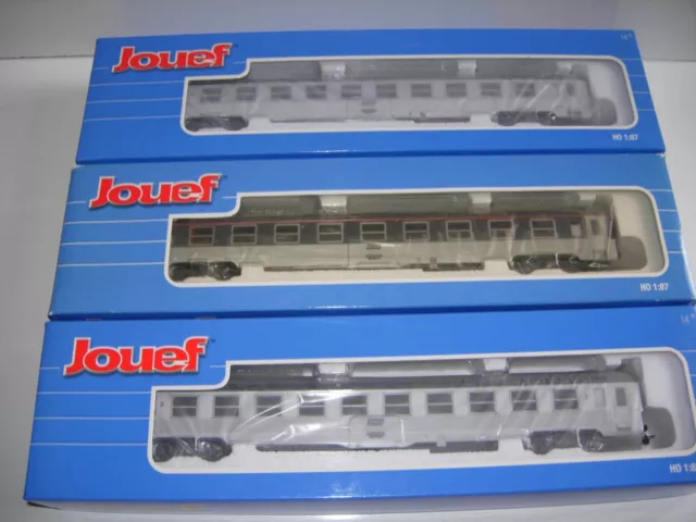 Hornby Jouef HO; 2 voitures DEV inox réf 4041 et 1 voiture bar disco réf 4020.