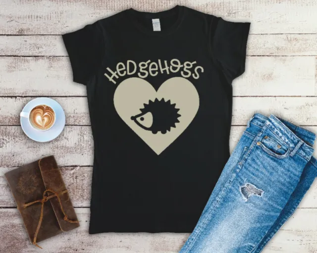 I Love Hedgehogs Ladies T Shirt Sizes Small-2XL