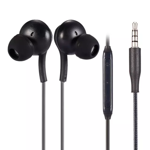 Écouteurs Filaire Fil Noir Intra-Auriculaires stéréo avec micro 3.5mm Smartphone