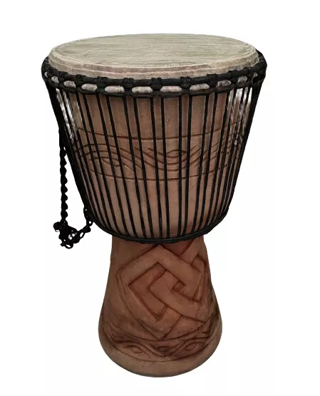 60 cm tamburo professionale Djembe Africa Ghana pelliccia di capra legno intagliato a mano qualità