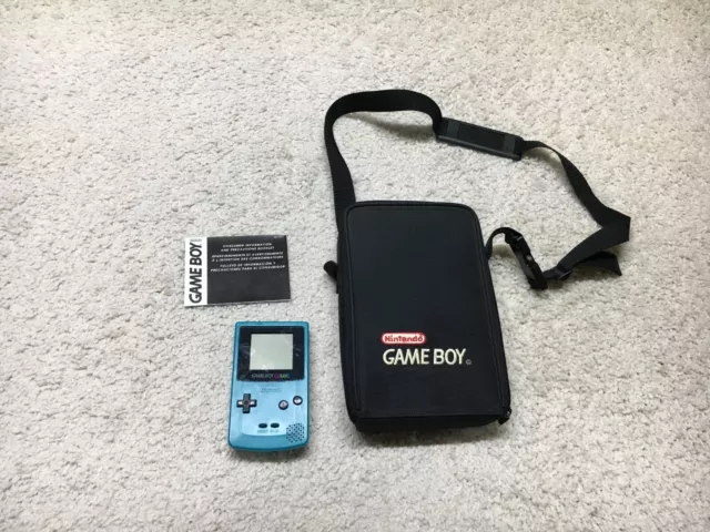 Nintendo Game Boy Color Console Teal Blue GBC Carry Case Sound Is Not Working