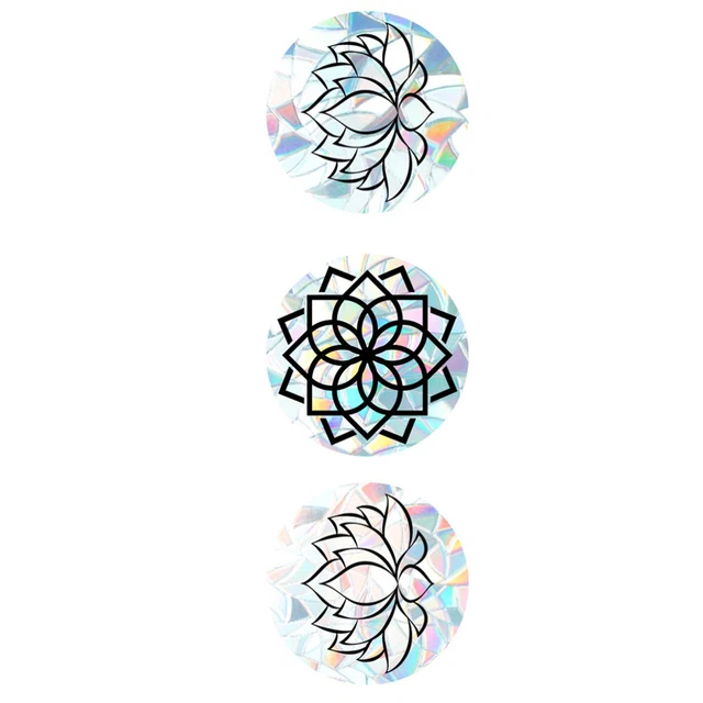 3 Piezas Mandala Ventana Pegatina PVC Ventana Adhesivo Loto Decoración Ventana