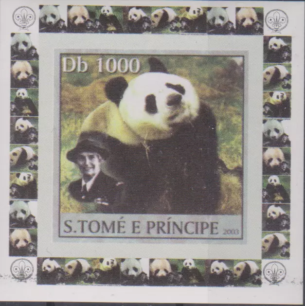 Petit Bloc Panda S-TOME E Principe Neuf non Perforés 4817