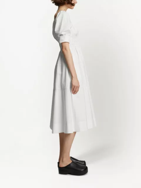 PROENZA SCHOULER DRESS Size UK 12 Grid Poplin Square Neck 100% Cotton ...