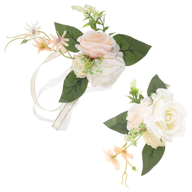 Corsages For Wedding Flower Boutonniere Artificial Party Bridesmaid Wrist Props