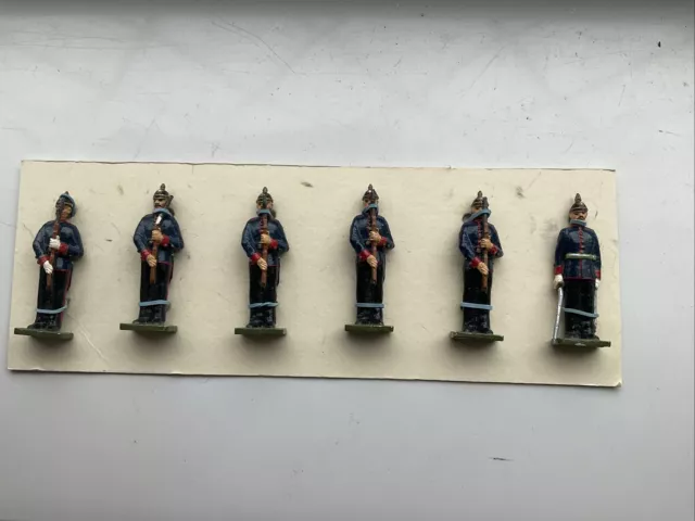 Six gloss hand painted 1/32 metal German Imperial Army Great War Prussia on card