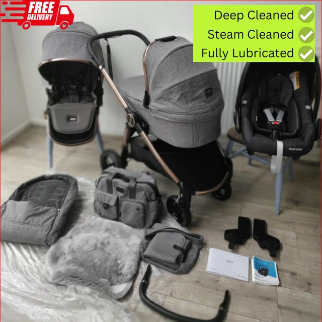 *DAMPFGEREINIGT* Mamas & Papas * Ocarro * Kinderwagen KASCHMIR SIGNATUR Reisesystem