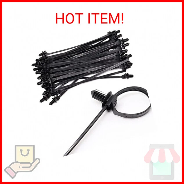 Benliu 20Pcs Cable Zip Ties, 8.3x0.2 inch Heavy Duty Nylon Push Mount Self Locki