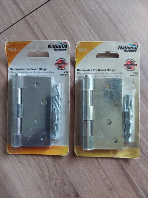 NATIONAL HARDWARE 4 in. REMOVEABLE PIN BROAD HINGES NEW 2PACK N195-677 V504