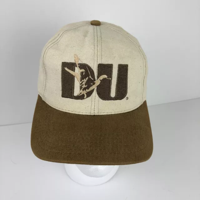 Ducks Unlimited Adjustable Hunting Strap back Brown/khaki Embroidered DU Hat Cap