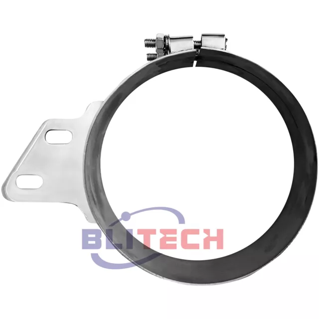 6" inch butt joint Exhaust clamp w/ angle bracket stainless for Peterbilt stack