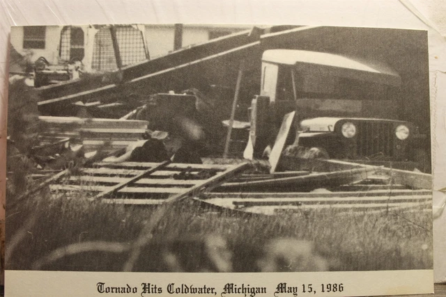 Michigan MI Coldwater 1986 Tornado Postcard Old Vintage Card View Standard Post