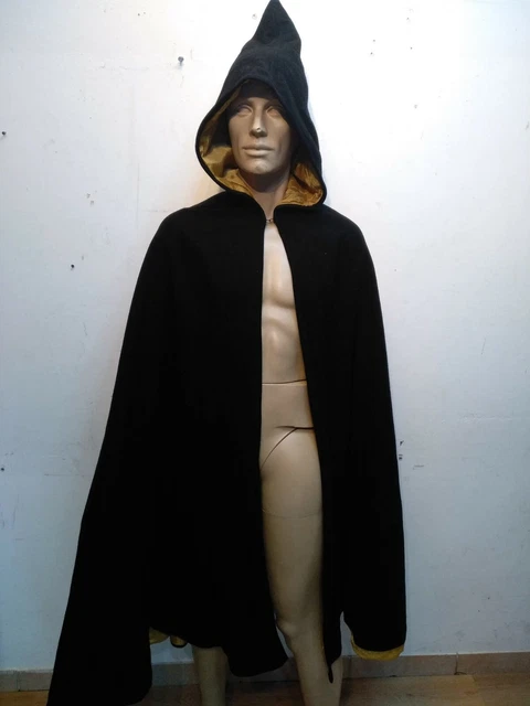 Mantello Con Cappuccio Da Vampiro - Nero, 140 Cm, Per Halloween E Cosplay Adulti - Foto 8