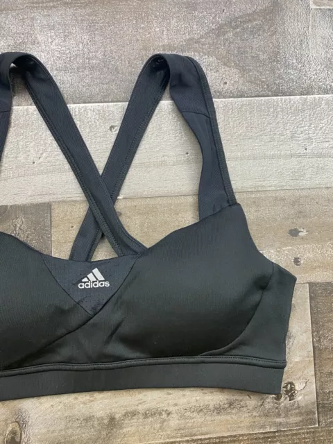 Adidas Womens GT Supernova Black Racerback Lightly Padded Sports Bra Size Medium 3