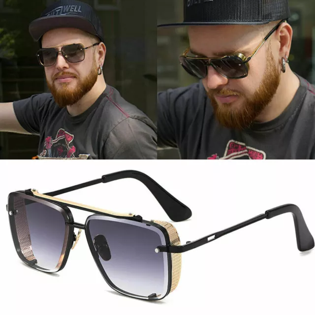 Gafas de sol Gafas de sol lentes de moda para hombres grande nuevo para hombre doradas metal