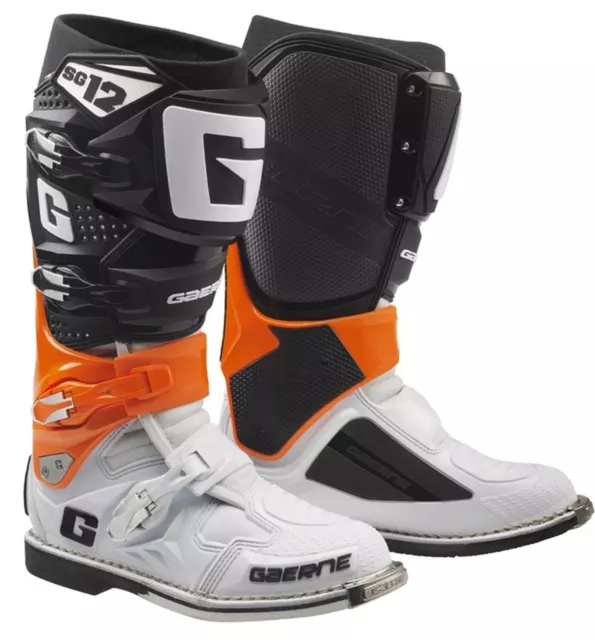 Gaerne SG12 Orange/Black/White Adult MX Boots Motocross Off-Road Enduro Quad ATV