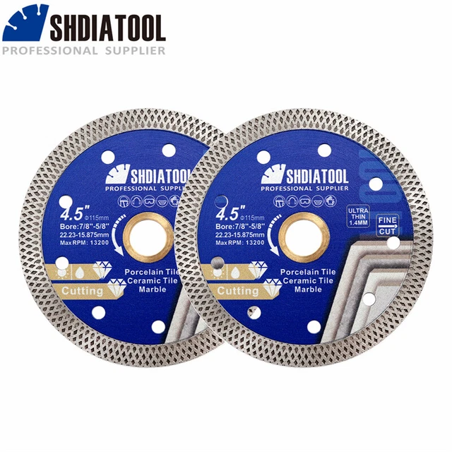 2pz Ruota di Taglio Rete Dischi Diamanti Turbo Lame per Piastrelle di Marmo 115mm