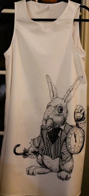 Alice in Wonderland Costume Adult White Rabbit Halloween Dress Size Small S