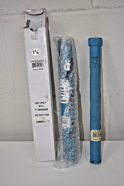 LOT OF 2 New Diamond Dry Core Bits 1" & 1.25" - Ruswest Inc., Gazel 181245 / 46