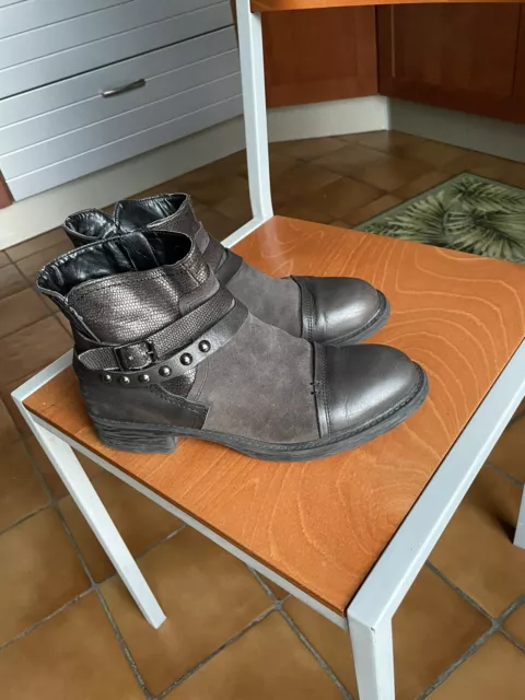 bottines Boots Marron Cuir Taille 39