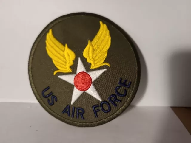 Patch Thermocollant Brodé Us Air Force Kaki 9,5 Cm