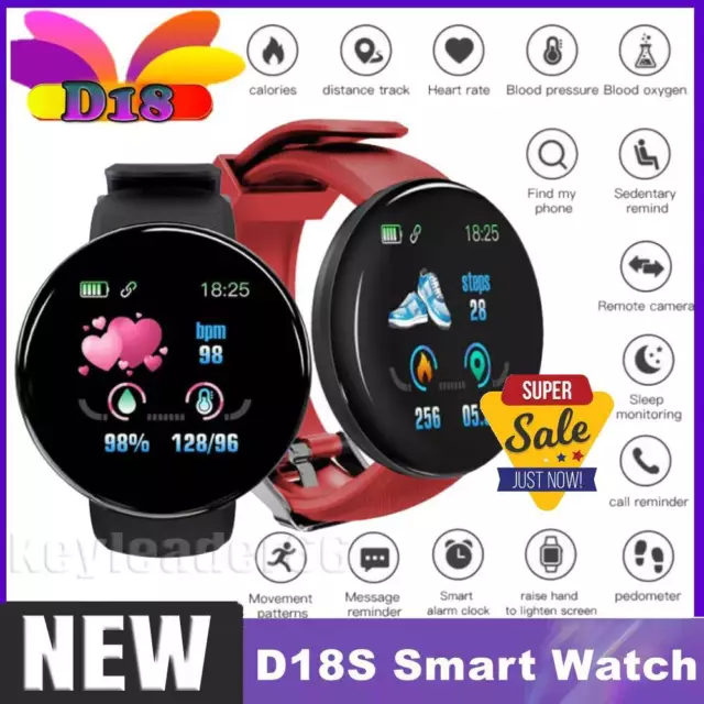 Bluetooth Smart Watch Fitness Tracker Waterproof for Android IOS iPhone Samsung