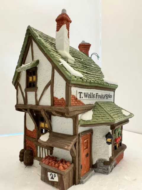 Dept 56 Dickens Village Series, T. Wells Fruit And Spice Shop, 1988