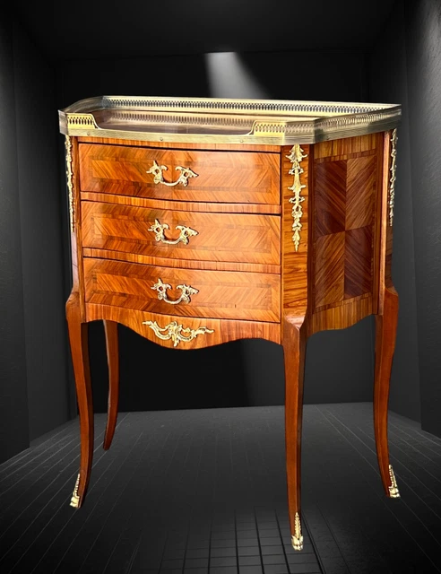 Bureau avec tiroirs en coloris blanc brillant et doré - MARZIALO