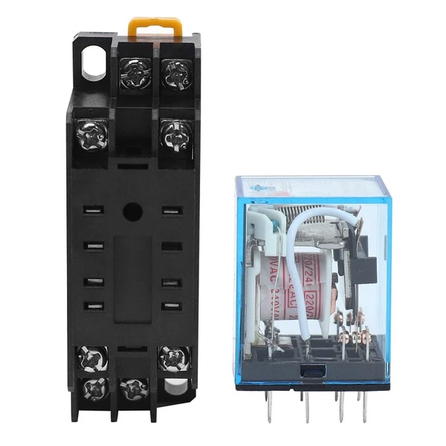 220/240V AC Coil DPDT  Relay MY2NJ 8 Pin w Socket Base B2P9ooi