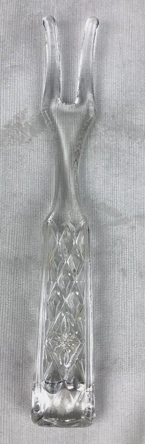 Anchor Hocking Wexford Serving Salad Fork Clear Pressed Glass 9-1/2"L