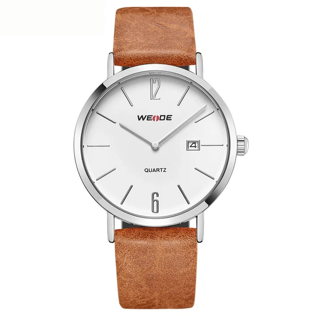 OROLOGIO UOMO WEIDE 2305 XXL 3 Fusi Orari Bracciale Pelle Water