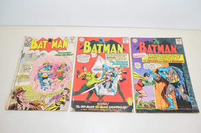 Vintage BATMAN COMIC BOOK Lot #149 174 175 DC Comics Silver Age