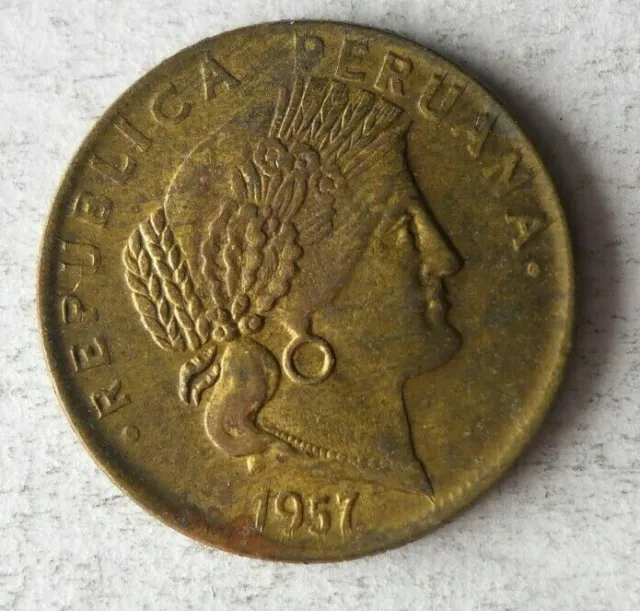 1957 Peru 5 Centavos - Excellent Vintage Coin - Peru Trash #A