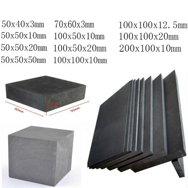 Fogli Di Grafite Pura 99,9% - 10x10 Cm - Spessore 1-10 Mm - Elettrodi Refrattari