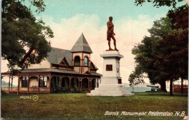 Historic Burns Monument Fredericton New Brunswick Canada DB Postcard