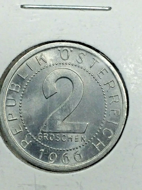 1966  Austria 2 Groschen Foreign Coin #0111