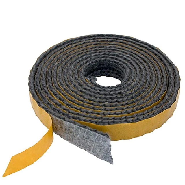 Cuerda Sello de Vidrio Autoadhesivo Resistente 15 mm Ancho Fibra de Vidrio Negro Cuerda para Corazón