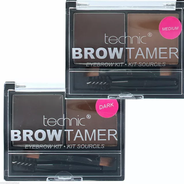 Technic Brow Tamer Compact Eyebrow Kit Powder Wax Brow Definer Brush