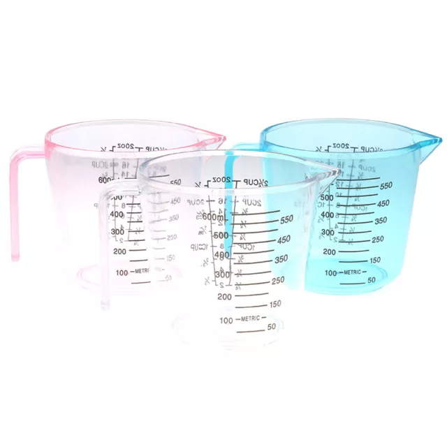 600ml High Quality Plastic Measuring Cup Pour Spout Clear Scale Show Mug P g IA