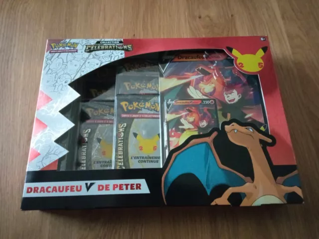 Coffret Pokémon 25 ans Célébrations Dracaufeu V de Peter