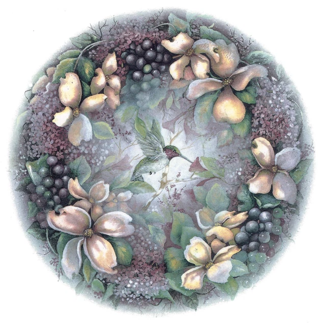 Calcomanías de cerámica para tobogán acuático Magnolia uvas colibrí de talla A