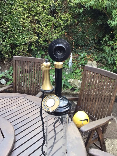 BELL TELEPHONE CO London ,1900s Rotary Candlestick Telephone, Black ...