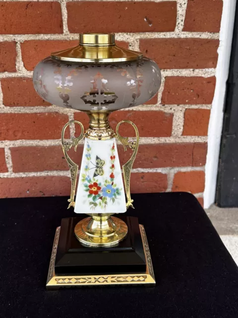 Antique All Original 1867 Figural Butterfly Kerosene Oil Lamp For #2 Oil Burner