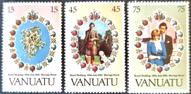VANUATU 1981 C/Set of The Royal Wedding MNH Stamps as Per Photos