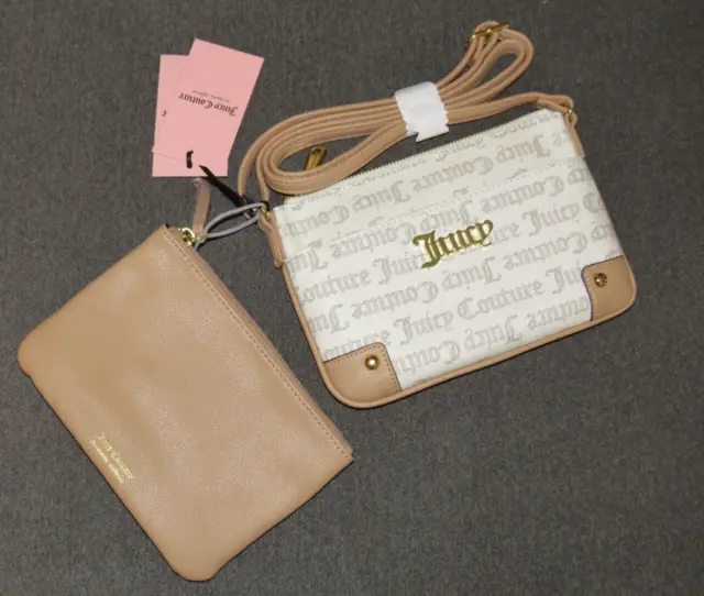 Juicy Couture beige crossbody with pull out pouch, NWT