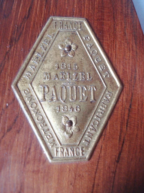 TRES ANCIEN METRONOME MAELZEL PAQUET FRANCE  en NOYER 1815-1846 5