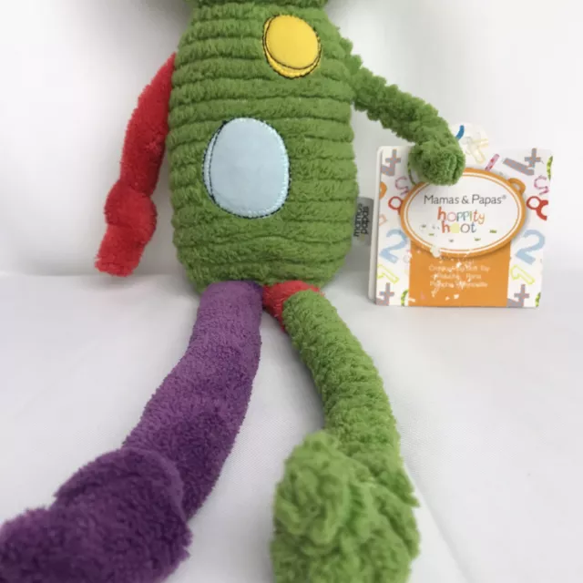 Mamas & Papas Hoppity Hoot Green Frog Chime Rattle Plush Soft Toy WT 3