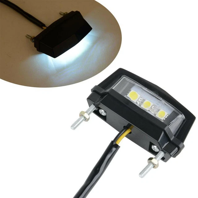 OUKENS Éclairage Plaque D'Immatriculation LED Moto 12V - Feu Arrière Universel Blanc Lumineux