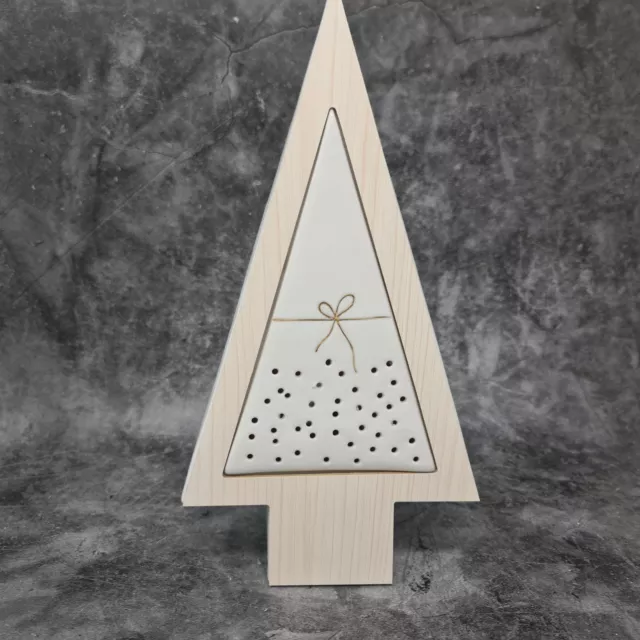 LED Decorazione di Natale Albero di Legno / Ceramica Bianca / Beige 15,5x29 CM